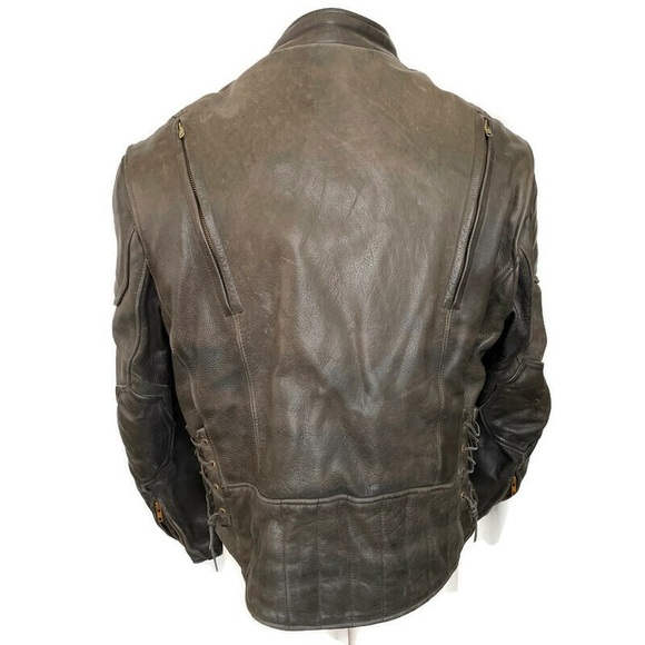 US Made Co Leather Motorcycle Jacket Cafe Racer 44 - Picture 3 of 15